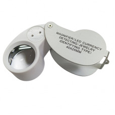 Лупа ювелирная 40х-25мм с подсветкой (2 LED) Kromatech 